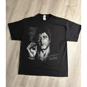 Scarface Vintage Y2K  T-Shirt  "Say Goodnight To The Bad Guy"  Black Size XL NWT
